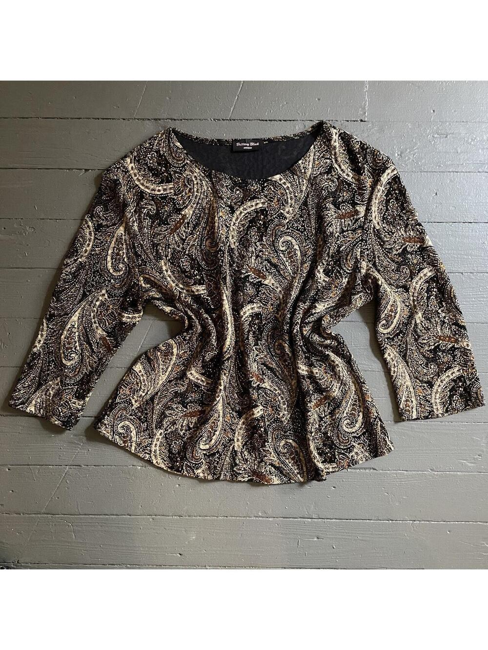 Brittany Black Brand Brown and Gold Shirt